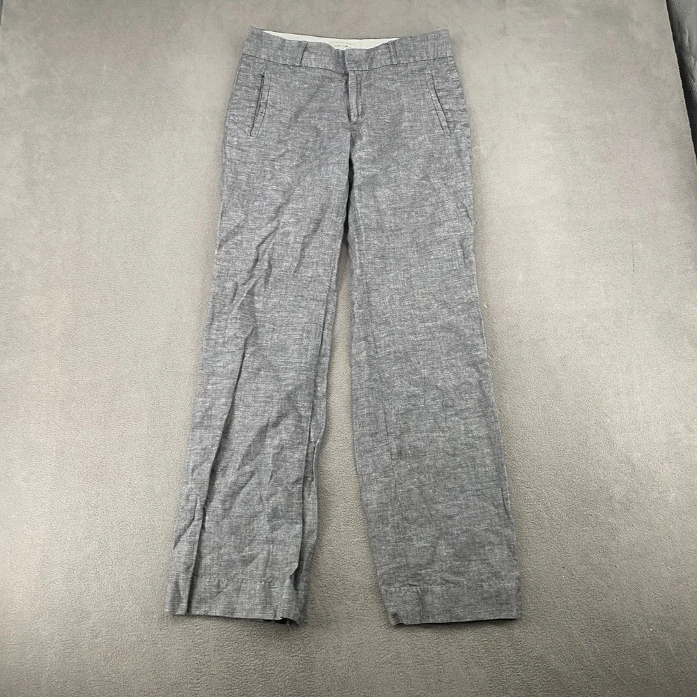 Banana Republic Martin Fit Trouser No 718 Gray Linen Cotton Pants Womens 4